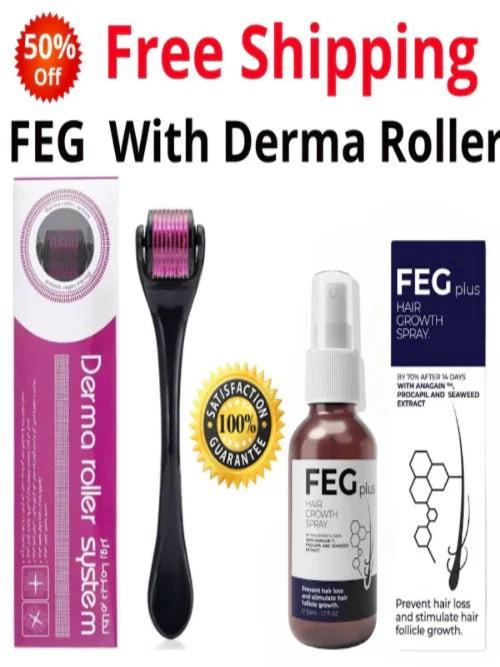 FEG PLUS™ Fast Hair Growth Spray + FREE Derma Roller