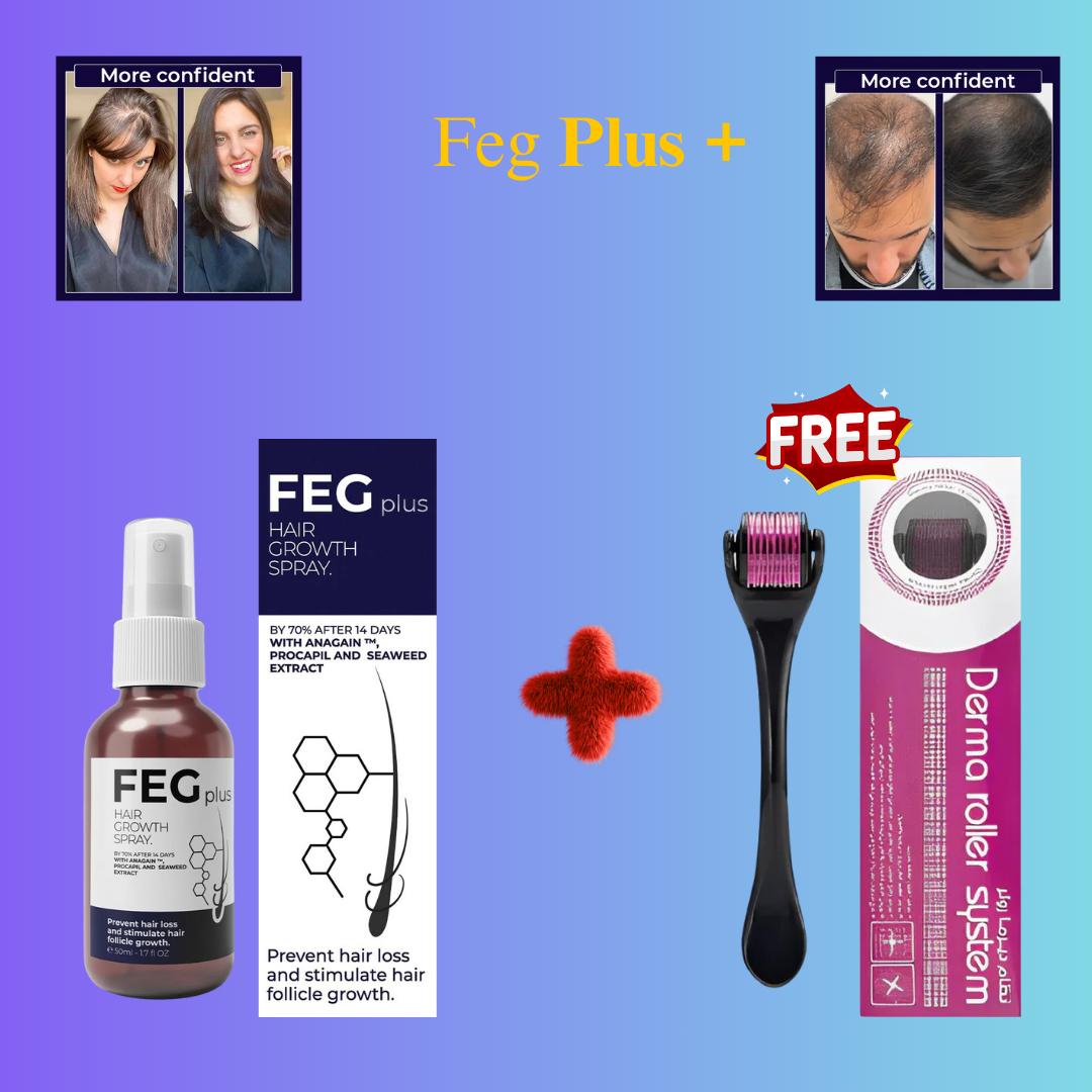 FEG PLUS™ Fast Hair Growth Spray + FREE Derma Roller