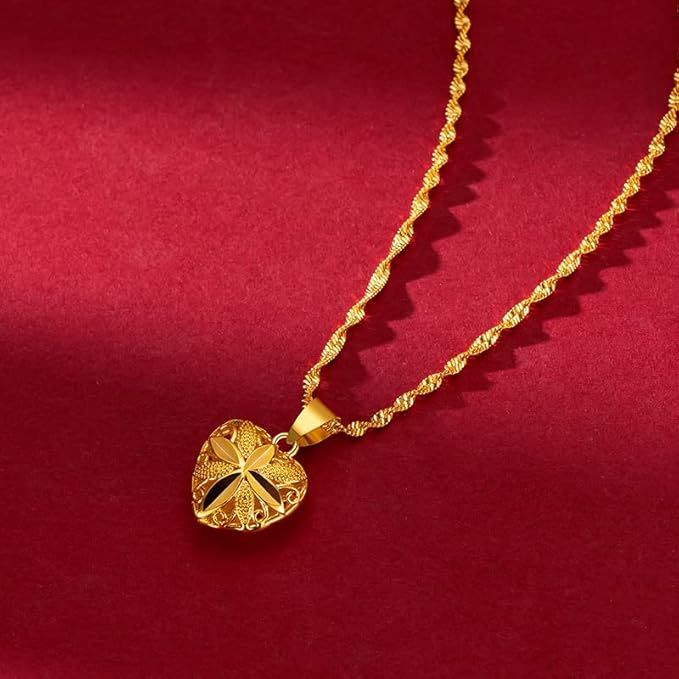 Gold Heart Necklace for Women